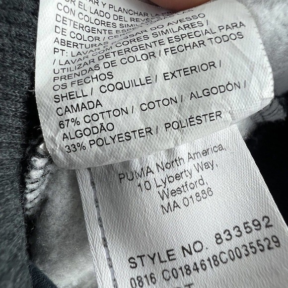 Puma Dark Gray Zip Up Fleece Jacket Size M Mock Neck Track Jacket - Picture 11 of 11